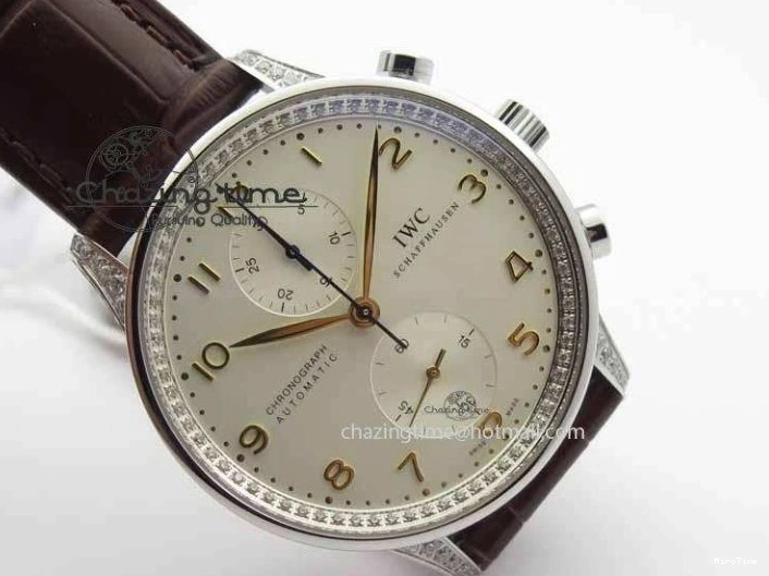 MIROTIME 1219 Portuguese IW3714 Diam ZF V2 1:1 Best Edition White Dial RG Numbers On Brown Leather Strap A79350 (Slim Movement) Fashionable 7246